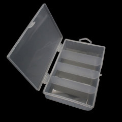 Transparent 4-Grid Plastic Lure Box Jewelry Organizing Storage Box Fishing Tackle Hook Box Factory Wholesale