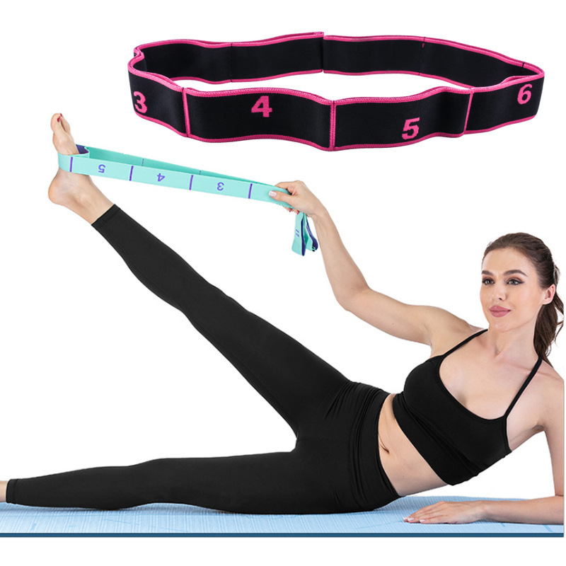 Digital Multi-section Yoga Stretch Belt Stretch Belt Latin Dance Posture Training Rope 8-grid elastic belt Digital Multi-section Yoga Stretch Belt Stretch Belt Latin Dance Posture Training Rope 8-grid elastic belt