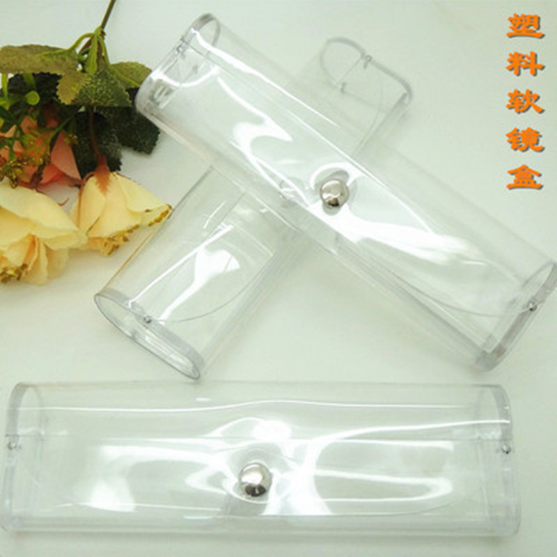 Crystal running Jianghu glasses case glasses cloth transparent plastic stall button glasses case manufacturers direct wholesale