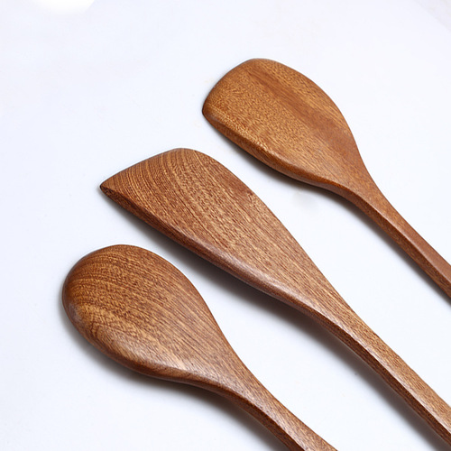 Wooden shovel non-stick pot ebony household high temperature resistant cooking shovel wooden spoon spatula engraved LOGO
