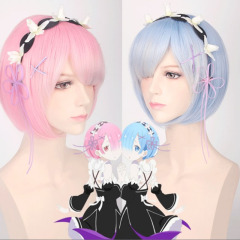 沐飛 從零開始的異世界生活拉姆蕾姆女僕雙子cosplay動漫假髮假髮