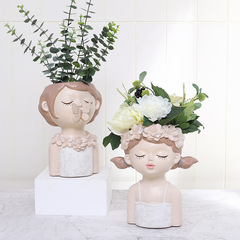 If European-style home desktop simulation green plant succulent flowerpot resin creative decorative gardening fairy large flowerpot