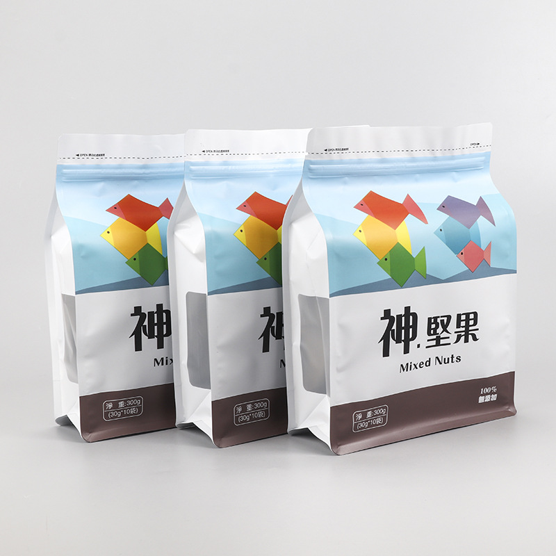 食品包装袋真空包装袋定 做自立自封铝箔袋定 制八边封食品包装袋