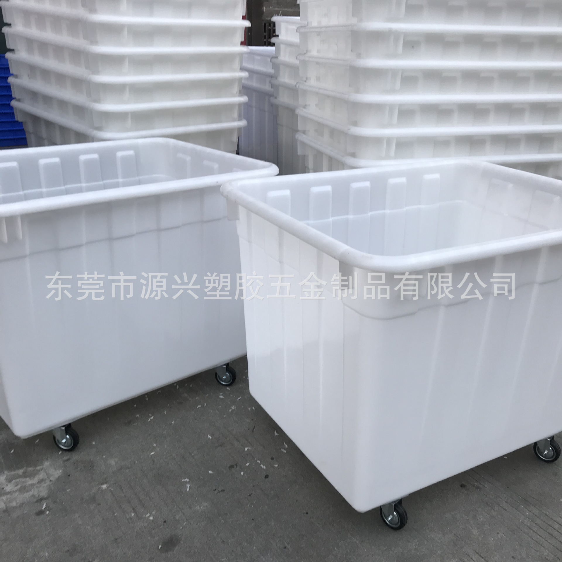 大号加厚口罩车间运输箱400L 600升带轮子服装仓库手推储物周转筐