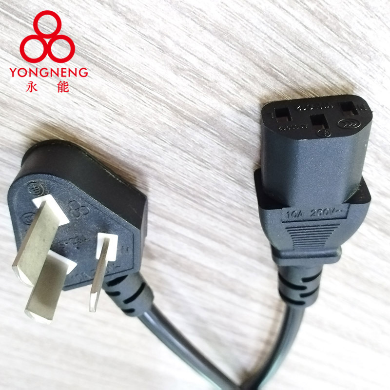 三芯插头电源线  3c大功率三插品字头母头带线3*1.5品字尾电源线