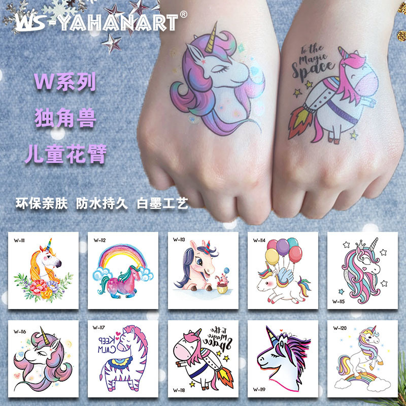 Cross-Border Hot Selling Cartoon Unicorn Kidsren's Mermaid Animal Pirate Space Water Transfer Dinosaur Tattoo Sticker Cross-Border Hot Selling Cartoon Unicorn Kidsren's Mermaid Animal Pirate Space Water Transfer Dinosaur Tattoo Sticker