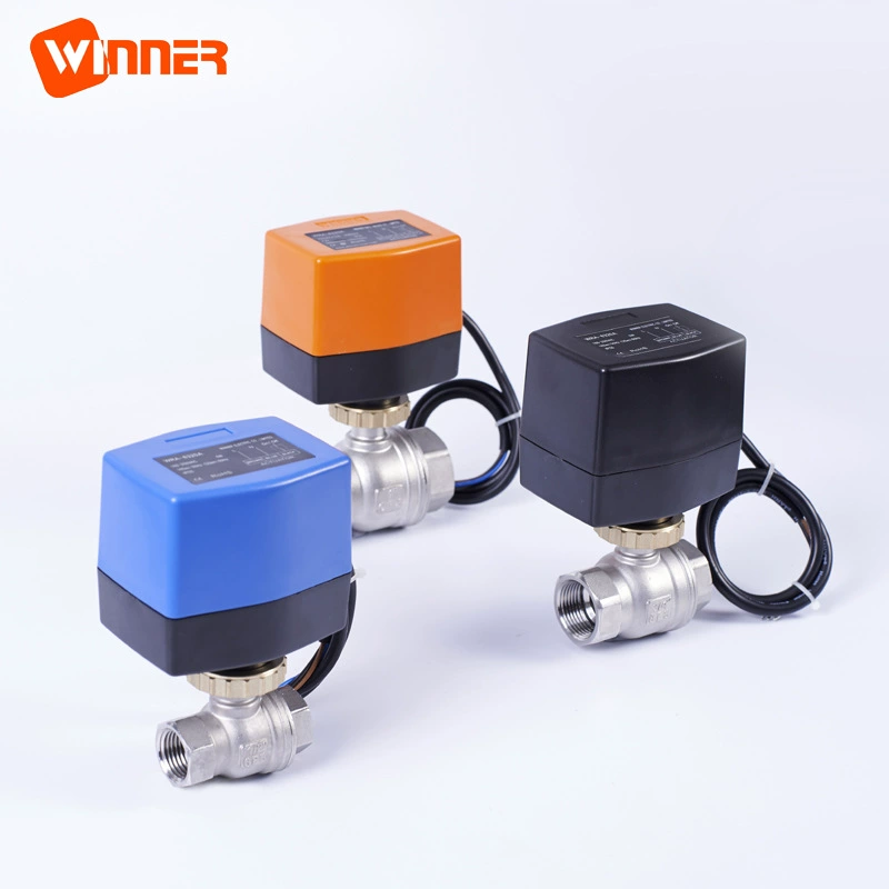 Полнопроходной Электрический 24VDC двухходовой шаровой кран из нержавеющей стали Регулировка внутренней резьбы двухходовой клапан DN15 20 25