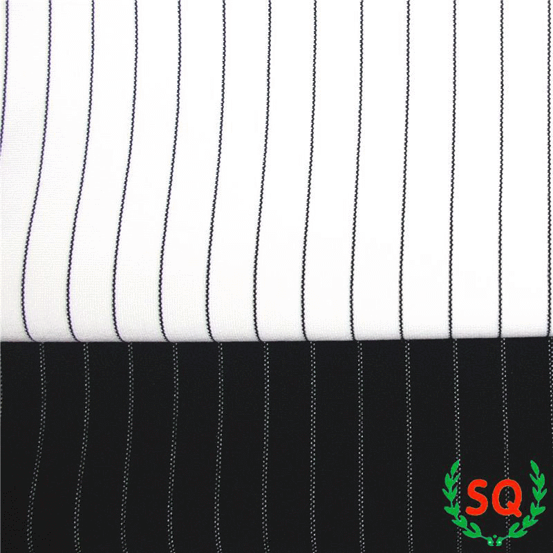 现货40支锦棉罗马条子色织条420g机包紧密赛络纺针织面料打底裤料