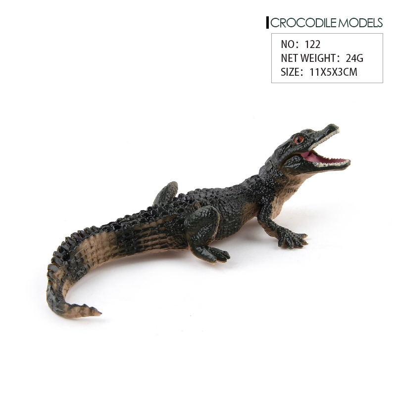 Transfronterizos infantiles simulación anfibio modelo de cocodrilo sólido de agua salada mandíbula de cocodrilo móvil estático juguete ornamental
