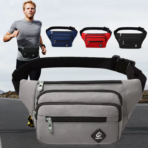 Outdoor Sports Multifunctional Mobile Phone Bag for Men and Women Street Stall Large Capacity Canvas Waist Bag Wholesale