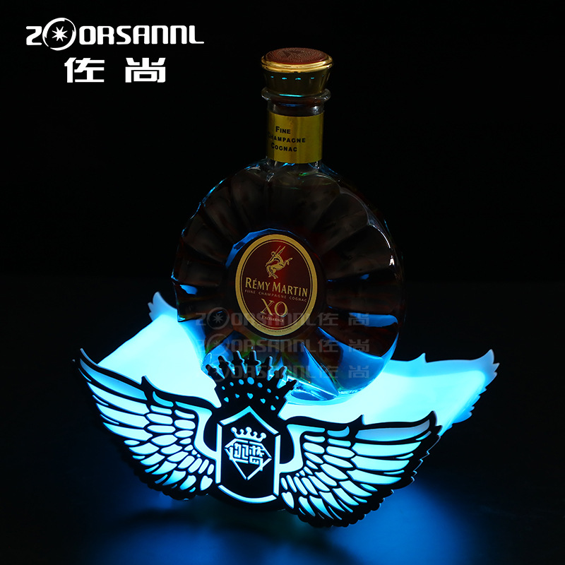 Zuoshang bar KTV asiento de vino emisor de luz base de las alas de acrílico LED Champagne vino titular vino extranjero soporte de exhibición