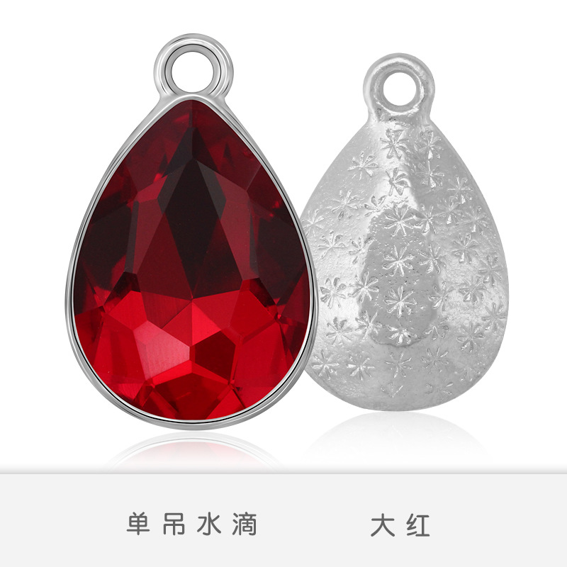 Fabricantes al por mayor gota de agua pulsera colgante simple colgante de aleación de zinc colgante accesorios de joyería de bricolaje pendientes accesorios de pulsera blanco K