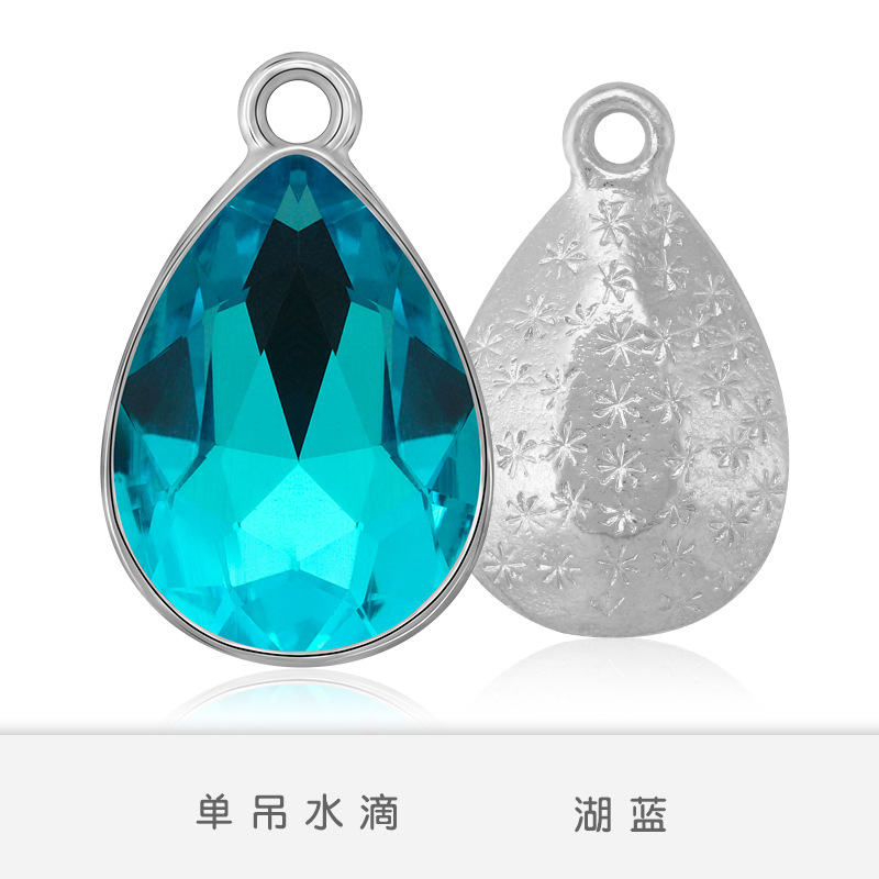 Fabricantes al por mayor gota de agua pulsera colgante simple colgante de aleación de zinc colgante accesorios de joyería de bricolaje pendientes accesorios de pulsera blanco K