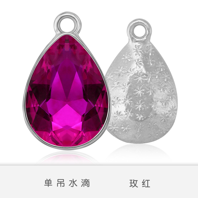 Fabricantes al por mayor gota de agua pulsera colgante simple colgante de aleación de zinc colgante accesorios de joyería de bricolaje pendientes accesorios de pulsera blanco K