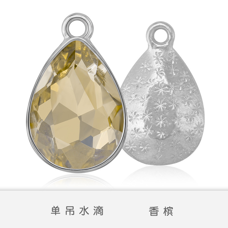 Fabricantes al por mayor gota de agua pulsera colgante simple colgante de aleación de zinc colgante accesorios de joyería de bricolaje pendientes accesorios de pulsera blanco K