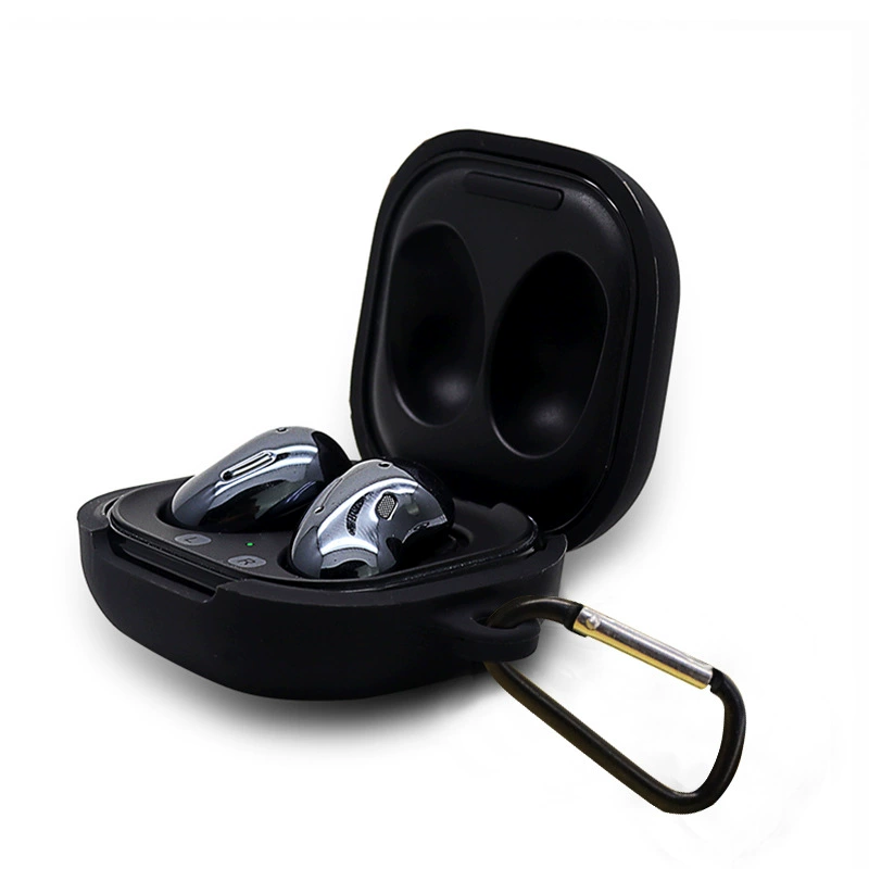 Силиконовый защитный чехол (Samsung Galaxy Buds Live), защита от падения, карабин D-образной застежки, многоцветный