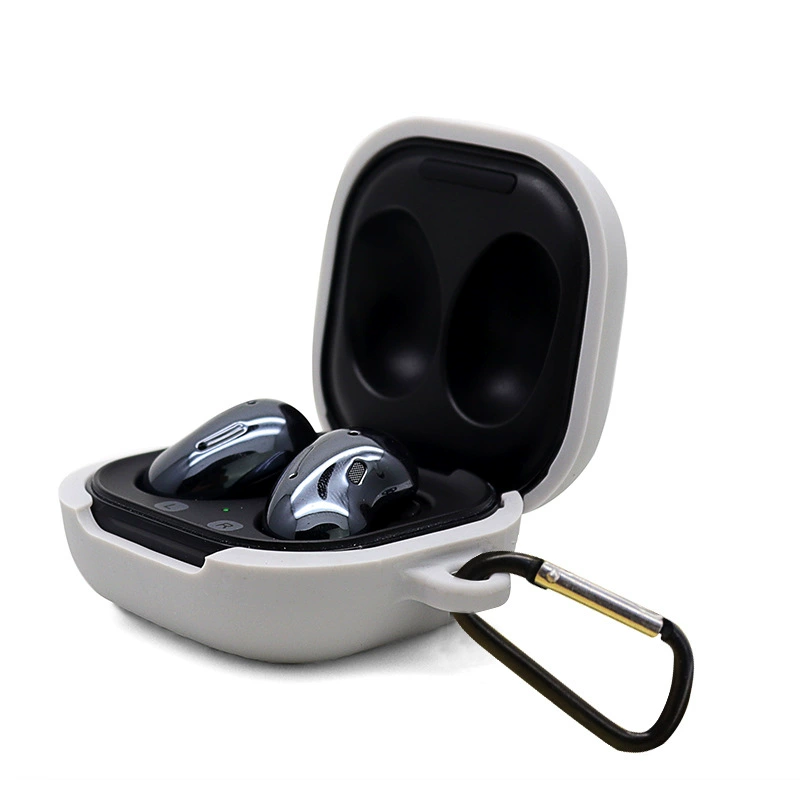 Силиконовый защитный чехол (Samsung Galaxy Buds Live), защита от падения, карабин D-образной застежки, многоцветный