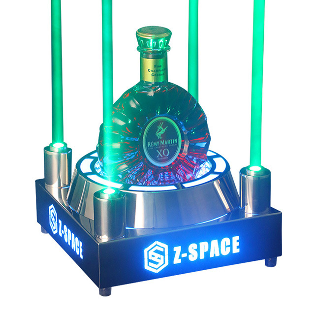 Zuochang láser titular del vino LED recargable de acero inoxidable titular del vino bar KTV vino transmisor XO titular del vino luminoso