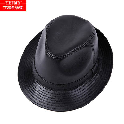 Korean-style Trendy Sun Hat British Hat Women's Men's Leather Hat Top Hat Jazz Hat Couple's Travel Hat Fashion All-match