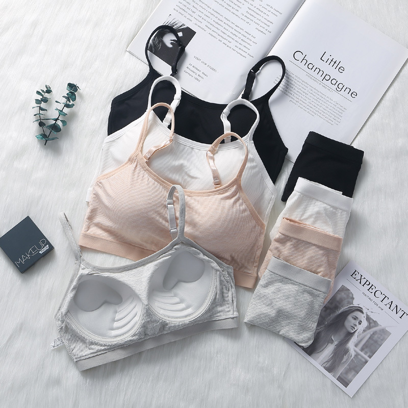 8807 girls wrapped chest without steel ring tube top student cotton anti-exposure camisole underwear suit