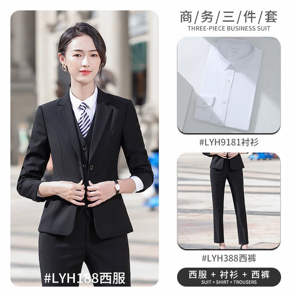Lyh188 female black suit +9181 shirt +388 trousers