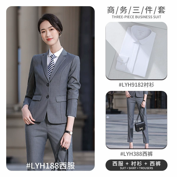 Lyh188 Female Gray suit +9182 shirt +388 trousers