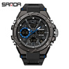 三达 Street waterproof men's watch, neon tactics digital watch, for secondary school, suitable for teen