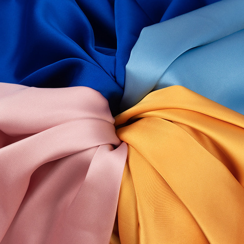 Elastomeric polyester plain weave charmeuse fabric, high stretch satin matte fabric for modern sleepwear and cheongsam lining apparel fabric.
