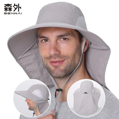 New outdoor fisherman hat for men and women, summer sun protection quick-drying hat, anti-UV sunshade, breathable fishing hat, mountaineering hat