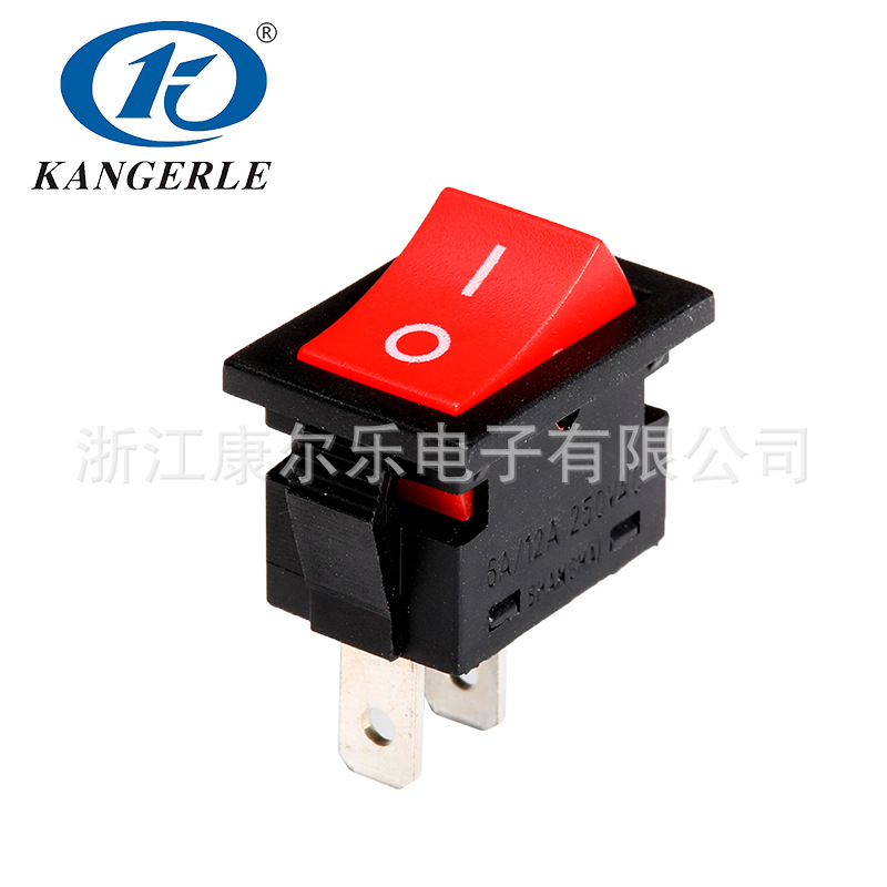 厂家批发环保材质塑料开关KCD1红色按键两插脚按钮开关 船型开关