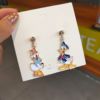 Cute set, asymmetrical earrings, silver needle, Japanese and Korean, silver 925 sample