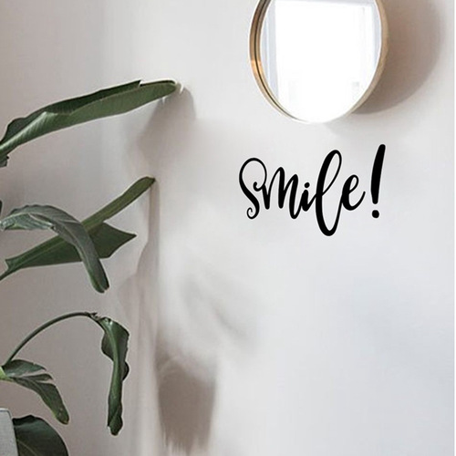 English smiling inspirational bedroom living room mirror removable waterproof English decorative wall sticker wholesale DZ200