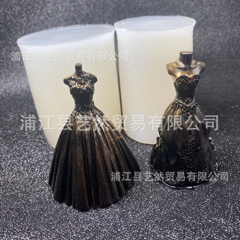 DIY material hecho a mano cristal epoxi molde vestido de novia falda silicona molde Mesa Decoración Accesorios material