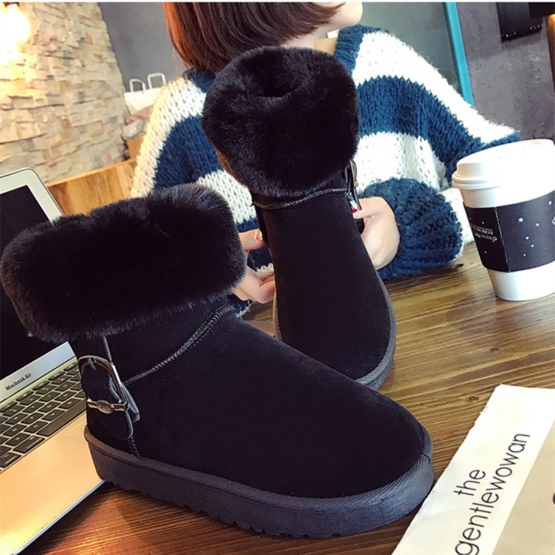 Insulated winter keep warm low boots with shoelaces for students