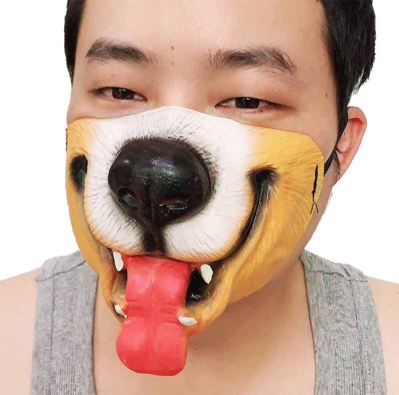 Halloween bar fiesta suministros mascarada máscara de rendimiento látex media cara máscara rendimiento divertido látex carretera