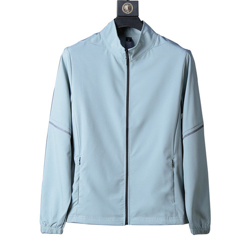 Men and Women Stand Collar Jacket  Spring and Autumn New Casual Windproof Youth and Middle-aged Men Outdoor Thin Jacket Printed