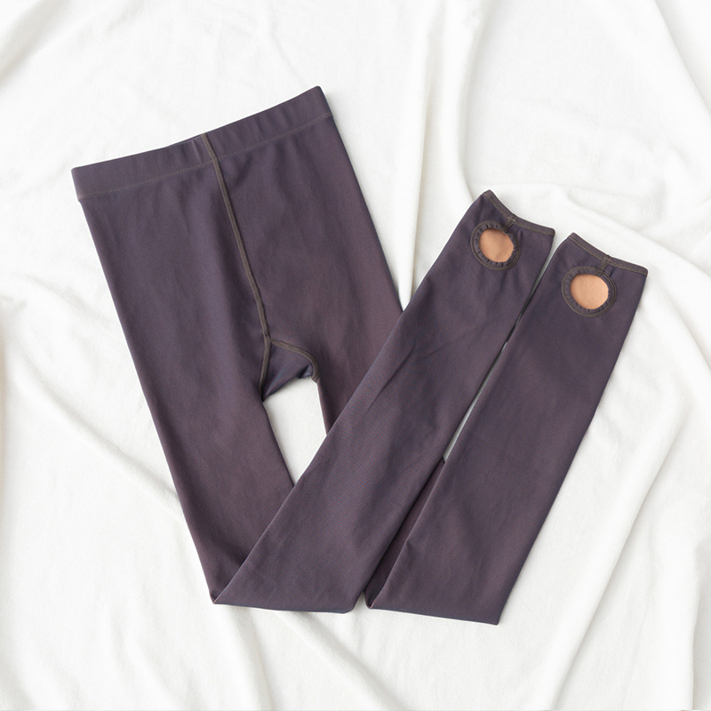 Otoño e Invierno Delgado 80g falso transparente azafata leggings mujeres anti-snagging gris transparente extra-entrepierna pantimedias al por mayor