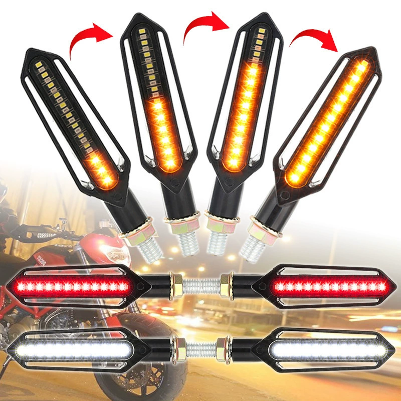 Black Ride 24LED Мотоцикл Красный Сакура Пистолет Бегущая вода Сигнал поворота Мотоцикл Двухцветные стримеры Индикатор Модификация стоп-сигнала