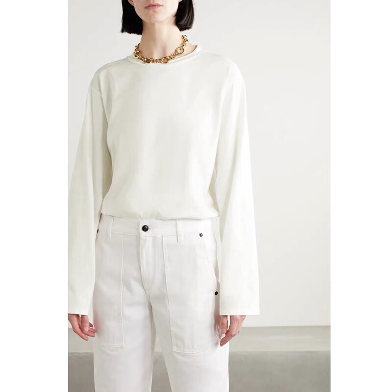 ROW Solid Color Women's Long-sleeved T-shirt 2020 Autumn Comfortable Round Neck Pullover Top Loose Casual Good for Women ROW Solid Color Women's Long-sleeved T-shirt 2020 Autumn Comfortable Round Neck Pullover Top Loose Casual Good for Women