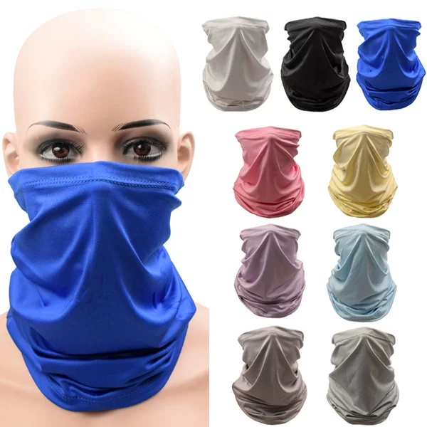 Solid Color Milk Silk Turban Outdoor Riding Sunscreen Ice Cool Breathable Sports Magic Scarf Camouflage