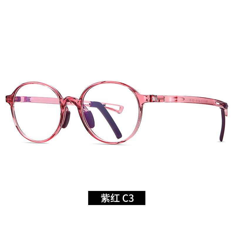 Nuevos niños anti-azul gafas de luz TR5115 niños y niñas de dos colores marco redondo gafas lisas con cubierta de pie antideslizante ajustable