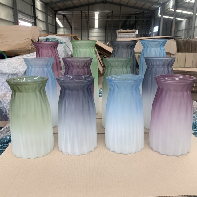 Al por mayor simple origami florero de cristal de color florero simple decoración de la sala de estar florero hidropónico florero