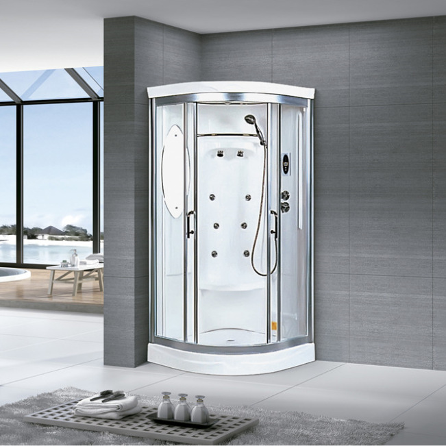 Habitación de baño individual en forma de abanico 900*900 sala de vapor baño de ducha integral baño pequeño apartamento