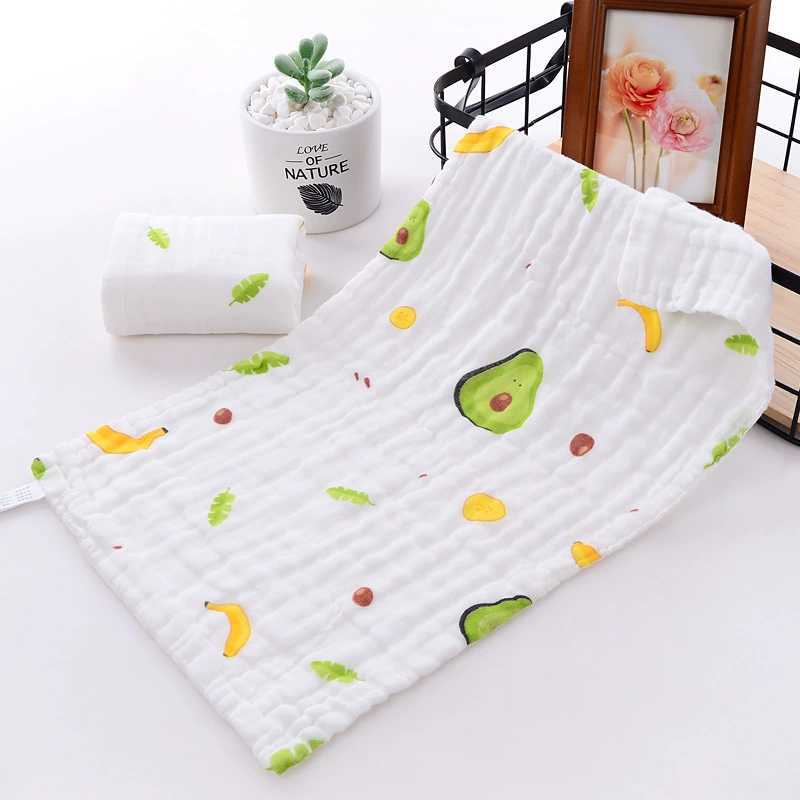 Children's Gauze Cotton Baby Towel & Cartoon Bib, Soft Face/Hand Wipe, Sizes 25×25–30×50 cm
