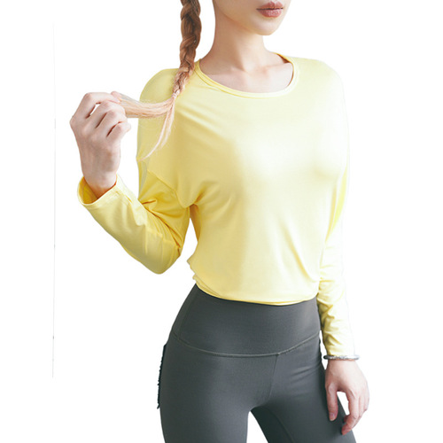 2024 New Mesh Breathable Yoga Top Women's Long Sleeve Outdoor Running Sports T-Shirt Cross Back Fitness Wear