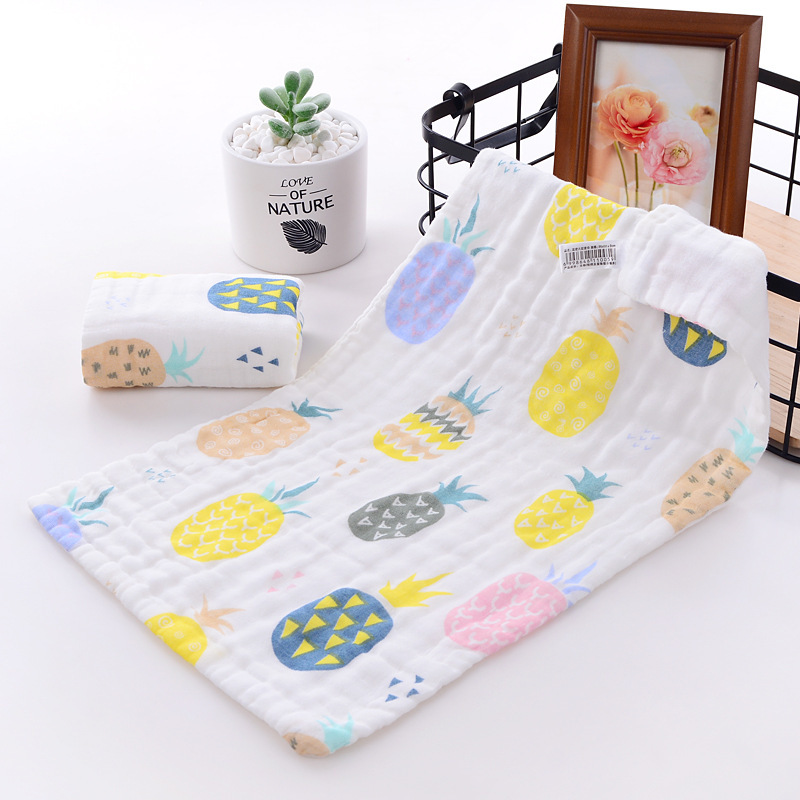 Pure Cotton High-Density Six-Layer Gauze Kidsren's Towel Infant Washed Gauze Towel Baby Face Wash Long Towel Mother and Baby E18