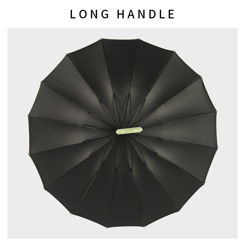 A large number of wholesale 16 bone Japanese long handle automatic sunny umbrella men's and women's straight sunshade umbrella large custom advertising logo