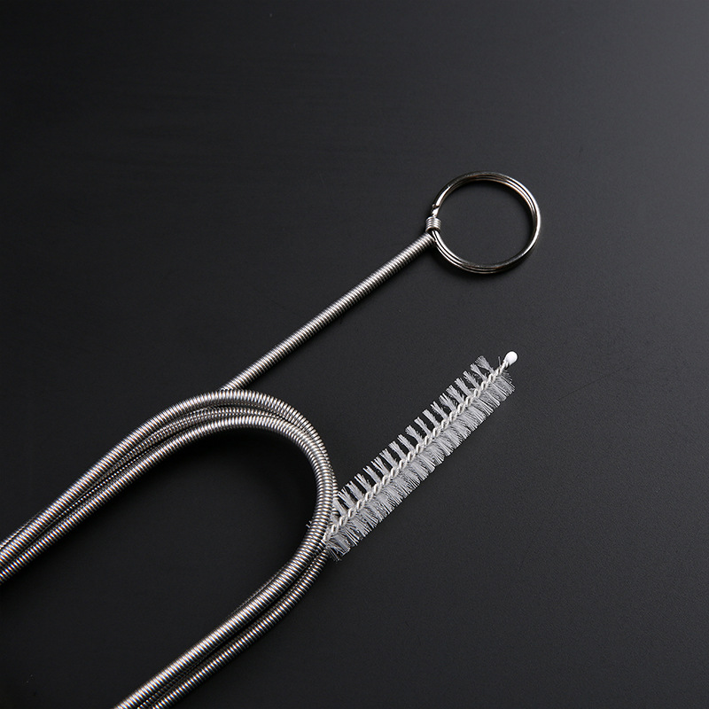 En stock cepillo de resorte de acero inoxidable refrigerador draga drenar agujero cepillo de limpieza tubo draga herramienta cepillo bandeja de té cepillo