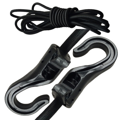 供应户外逸姿欣皮划艇运动配件独木舟4毫米乳胶丝1米5 弹力绳扁钩|ru