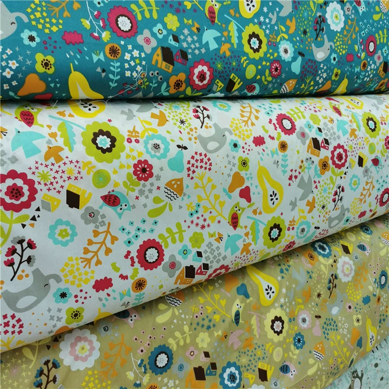 Хлопковая саржевая хлопчатобумажная ткань с принтом утиный пони, милая детская одежда, пижама, детский пододеяльник